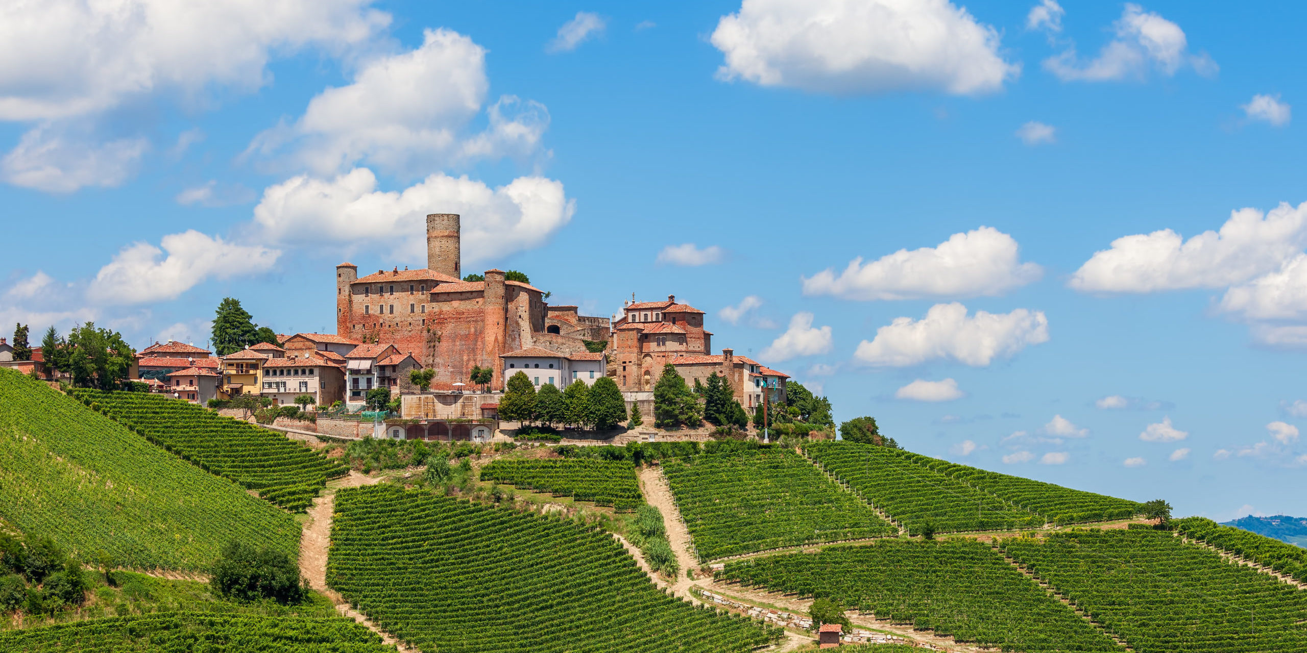 Small town on the hill in Italy.